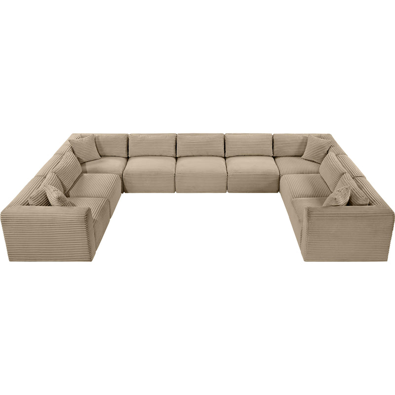 Meridian Shaggy Taupe Corduroy Performance Fabric Modular Sectional IMAGE 5