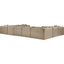 Meridian Shaggy Taupe Corduroy Performance Fabric Modular Sectional IMAGE 6