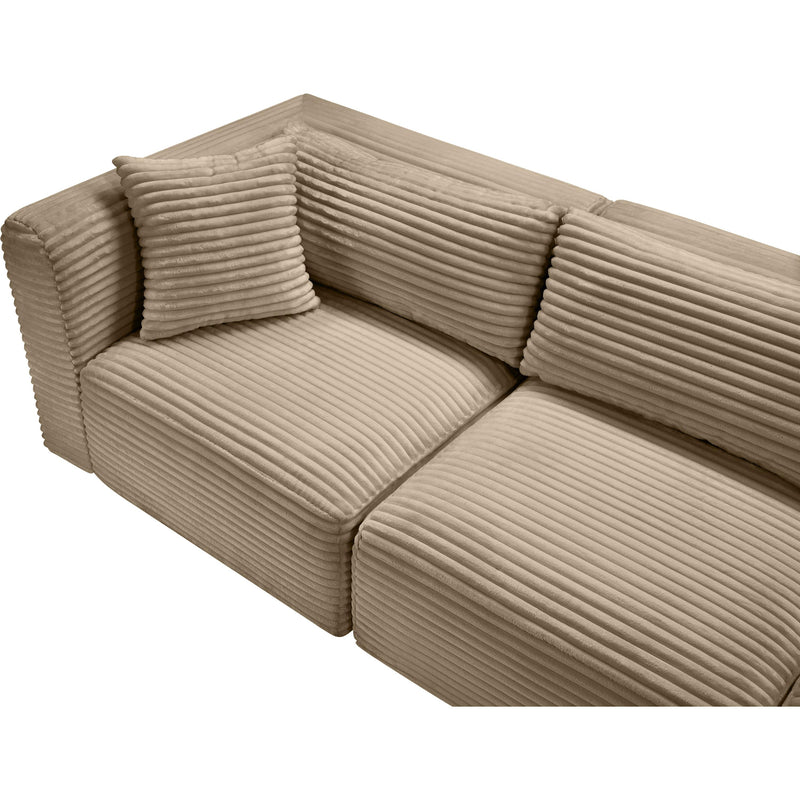 Meridian Shaggy Taupe Corduroy Performance Fabric Modular Sectional IMAGE 8