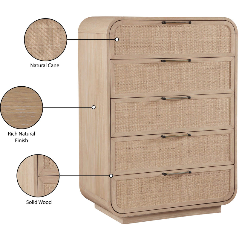 Meridian Windsor Natural Rubberwood Chest IMAGE 10