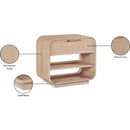 Meridian Windsor Natural Rubberwood Night Stand IMAGE 10