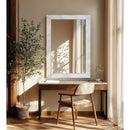  Meridian Pavia White Genuine Marble Frame Mirror IMAGE 2