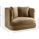 Meridian Alder Beige Velvet Chair IMAGE 16