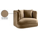 Meridian Alder Beige Velvet Chair IMAGE 17