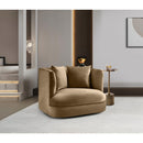 Meridian Alder Beige Velvet Chair IMAGE 2