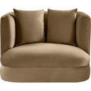Meridian Alder Beige Velvet Chair IMAGE 3