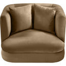 Meridian Alder Beige Velvet Chair IMAGE 4