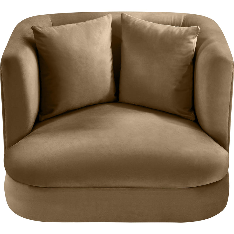 Meridian Alder Beige Velvet Chair IMAGE 4