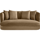 Meridian Alder Beige Velvet Loveseat IMAGE 3