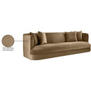Meridian Alder Beige Velvet Sofa IMAGE 17