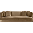 Meridian Alder Beige Velvet Sofa IMAGE 3