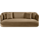 Meridian Alder Beige Velvet Sofa IMAGE 4