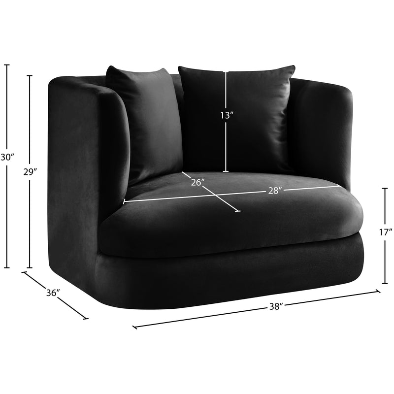 Meridian Alder Black Velvet Chair IMAGE 16