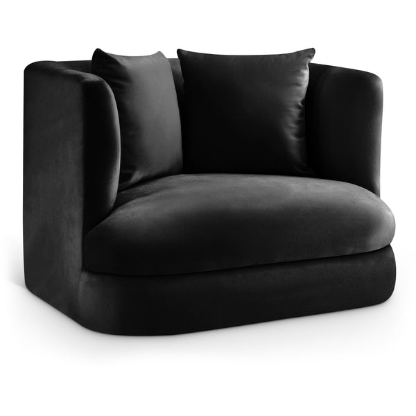 Meridian Alder Black Velvet Chair IMAGE 1