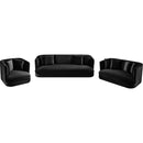 Meridian Alder Black Velvet Loveseat IMAGE 12