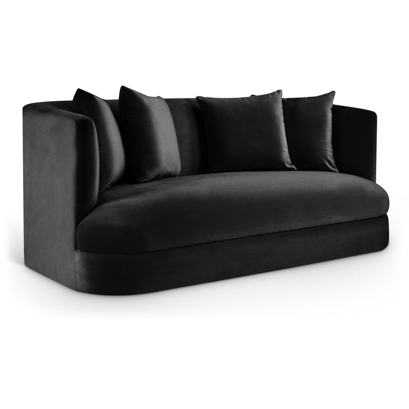 Meridian Alder Black Velvet Loveseat IMAGE 1