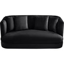 Meridian Alder Black Velvet Loveseat IMAGE 4