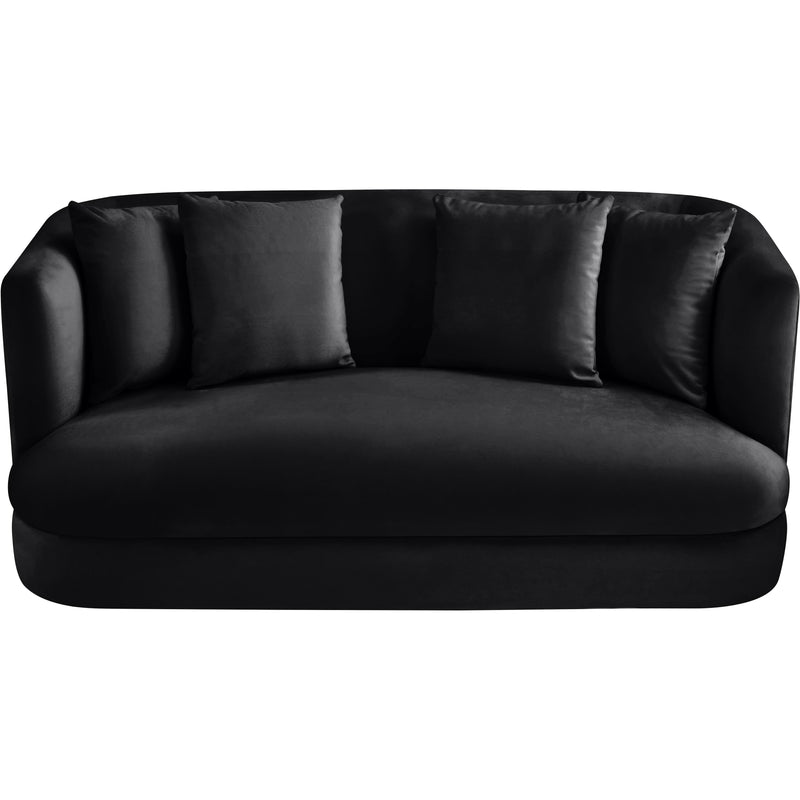 Meridian Alder Black Velvet Loveseat IMAGE 4