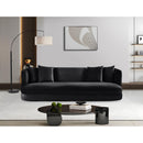 Meridian Alder Black Velvet Sofa IMAGE 2