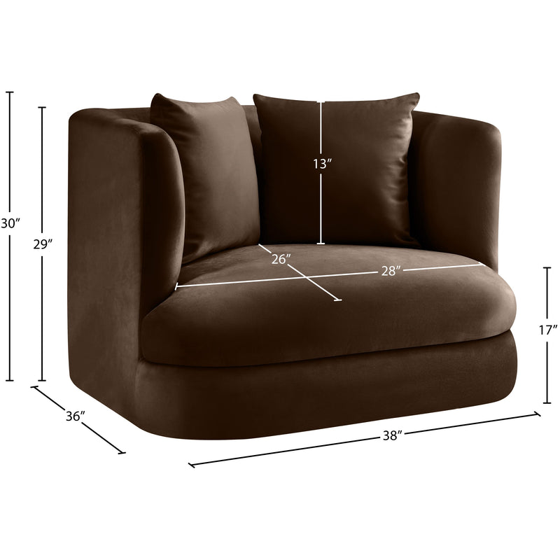 Meridian Alder Brown Velvet Chair IMAGE 16