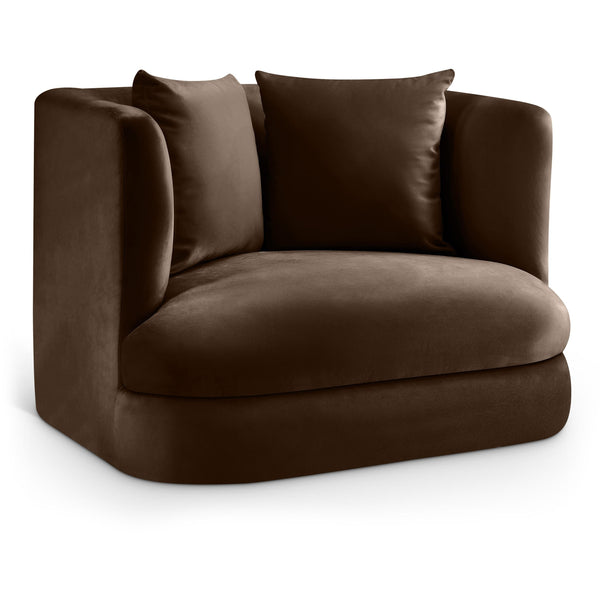Meridian Alder Brown Velvet Chair IMAGE 1