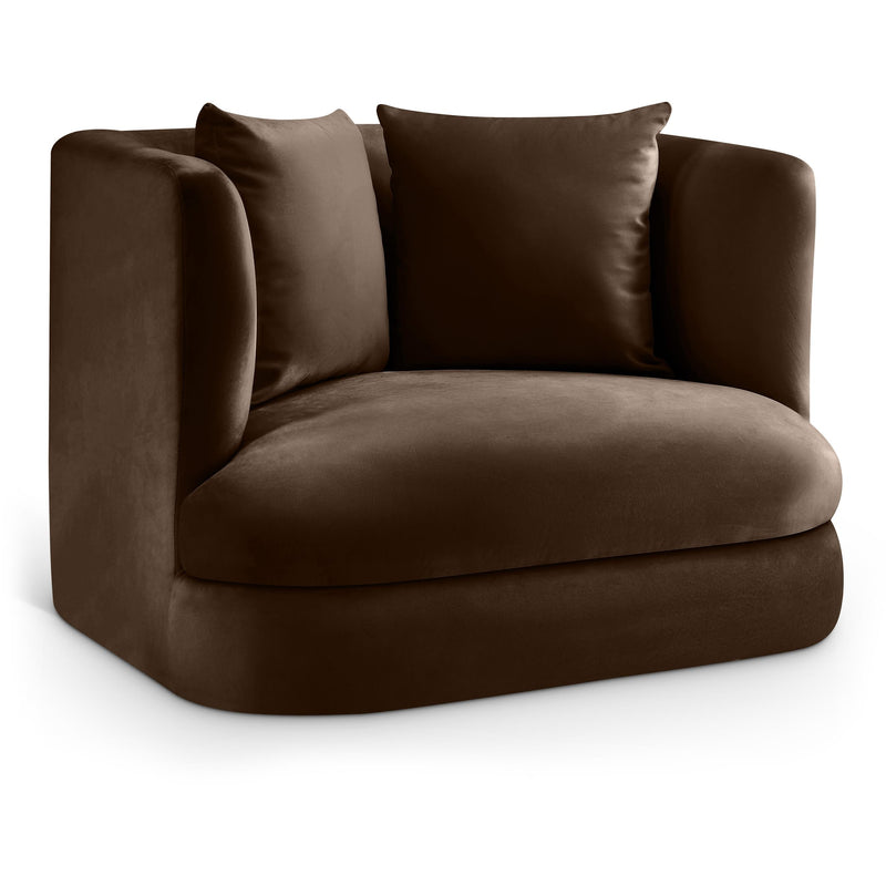 Meridian Alder Brown Velvet Chair IMAGE 1