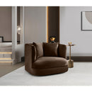 Meridian Alder Brown Velvet Chair IMAGE 2