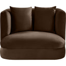 Meridian Alder Brown Velvet Chair IMAGE 3