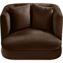 Meridian Alder Brown Velvet Chair IMAGE 4