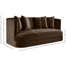 Meridian Alder Brown Velvet Loveseat IMAGE 16