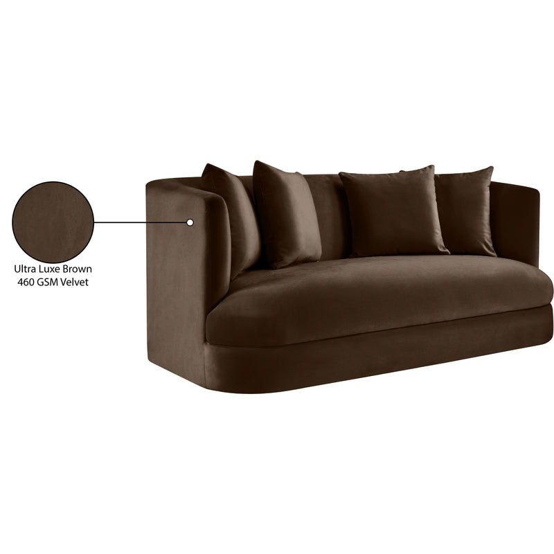 Meridian Alder Brown Velvet Loveseat IMAGE 17