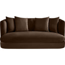Meridian Alder Brown Velvet Loveseat IMAGE 3