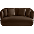 Meridian Alder Brown Velvet Loveseat IMAGE 4