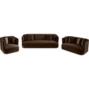 Meridian Alder Brown Velvet Sofa IMAGE 12