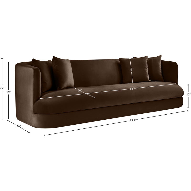 Meridian Alder Brown Velvet Sofa IMAGE 16