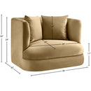 Meridian Alder Camel Velvet Chair IMAGE 16