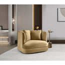 Meridian Alder Camel Velvet Chair IMAGE 2