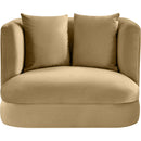 Meridian Alder Camel Velvet Chair IMAGE 3