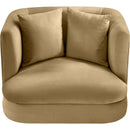 Meridian Alder Camel Velvet Chair IMAGE 4
