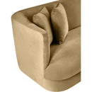 Meridian Alder Camel Velvet Loveseat IMAGE 10