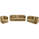 Meridian Alder Camel Velvet Loveseat IMAGE 12