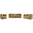 Meridian Alder Camel Velvet Loveseat IMAGE 13