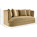 Meridian Alder Camel Velvet Loveseat IMAGE 16