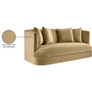 Meridian Alder Camel Velvet Loveseat IMAGE 17