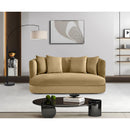 Meridian Alder Camel Velvet Loveseat IMAGE 2