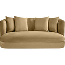 Meridian Alder Camel Velvet Loveseat IMAGE 3