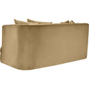 Meridian Alder Camel Velvet Loveseat IMAGE 6