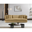 Meridian Alder Camel Velvet Sofa IMAGE 2