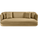 Meridian Alder Camel Velvet Sofa IMAGE 4