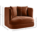 Meridian Alder Cognac Velvet Chair IMAGE 16